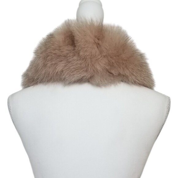 Pink Beige Fox Fur Collar With Scarf - Picture 6 of 6